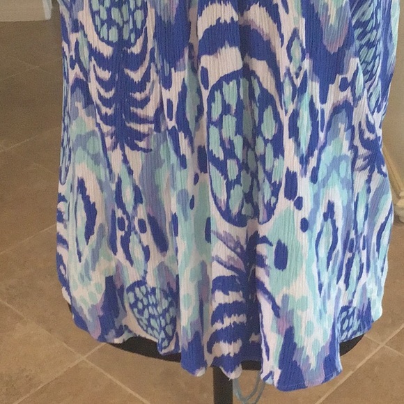 Lilly Pulitzer top, adjustable straps, blue/white/pale purple, lavender, size XS - Picture 4 of 8